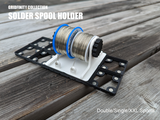 gridfinity collection - solder spool holders by inaniaetvana hobby & diy electronics soldering solderingstation solderspool 3d print model - Mito3D