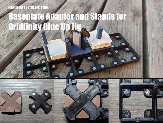 baseplate stands remix - gridfinity glue up jig remixed by inaniaetvana tools organizers magnet 3d print model - Mito3D