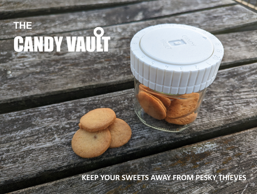 candy vault parametric secure jar lid by inaniaetvana tools gadgets cookies sweet security sweets 3d print model - Mito3D