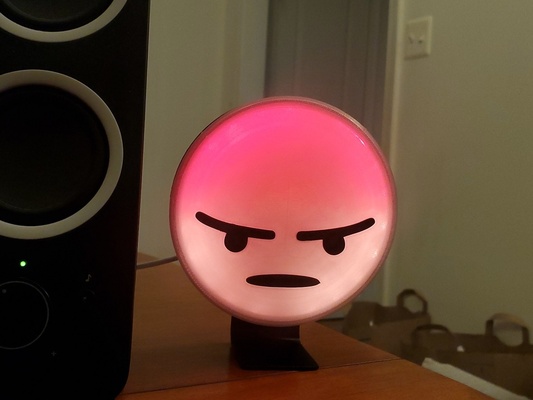 rgb led angry reaction face by alexy tools gadgets ws2812 thingiverse addressableleds icue angery 3d print model - Mito3D