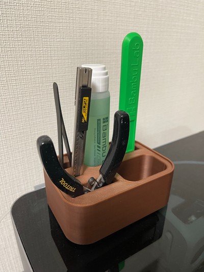 simple tool storage by chameko 3d printer accessories bambu scraper scraperholder glue tweezers diagonal pliers cutter knife 3d print model - Mito3D