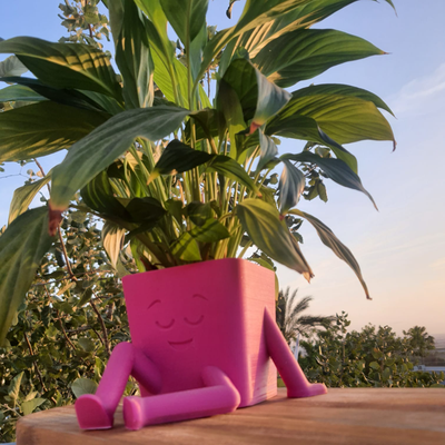 détendu pot by gurarkin81 ménage décor pots jardin maison plantes plante heureux refroidissement 3d print model - Mito3D