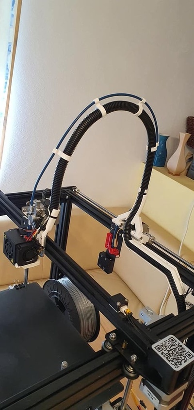 e5plus loibl cable support kabelf hrung hotend ender 5 klemco microswiss original by pakkko 3d printer parts cablemanagement cablesupport crealityender5plus e3dv6mount ender5plus hotendcable hotendmount kabelfhrung multimount 3d print model - Mito3D