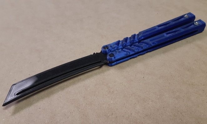 tanto balisong tweaked trick flips remixed by mobiobi toys & games outdoor knife thingiverse butterflyknife flipper balisongknives 3d print model - Mito3D