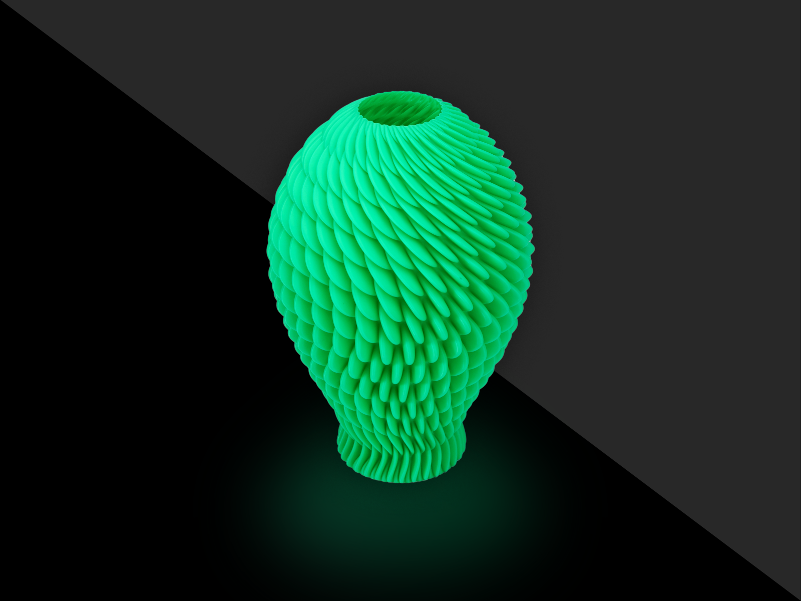 salmón florero espiral by sid ingenuo casa decoración sidnaique 3D print model - Mito3D