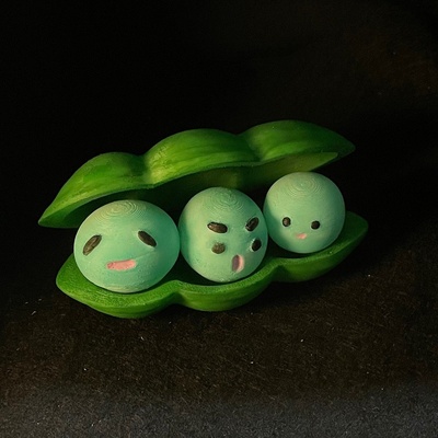 joyful bean by ningtw art sculptures flexi flexible pod toy 3d print model - Mito3D