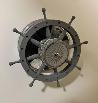 pirate navire roue chaud froid douche bouton remixé by baerbro ménage décor manipuler remplacement 3d print model - Mito3D