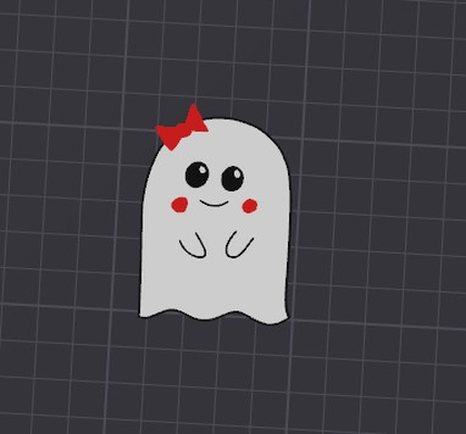 ghost keyring by cruse2382 art 2d halloween cute 3d print model - Mito3D