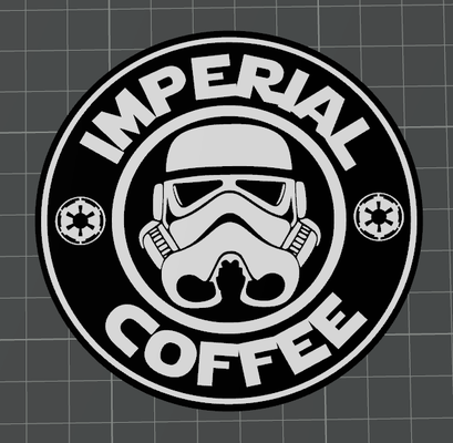 imperial coffee coaster by domter household house models star wars stormtrooper 3d print model - Mito3D