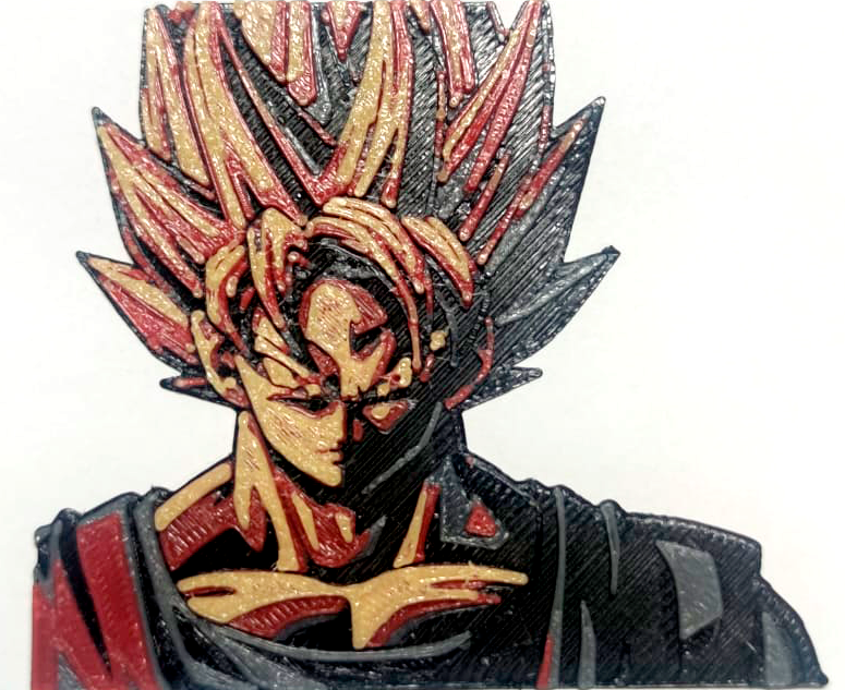 goku hueforge by teixi3d art 2d impresora3d 3D print model - Mito3D