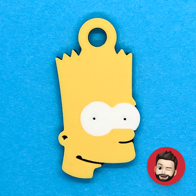 simpsons bart keychain by nicodeimos art coin & badges funny cartoon series serie key chain chains keychains keyring keyrings ring rings ear ears earring earrings magnet magnets 3d print model - Mito3D