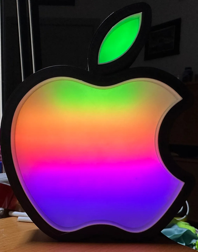 logotipo maçã conduziu luminária by ch tis fabricantes arte modelos imac iphone ipad macbook assisto airtagpple caixa luz lampe lâmpada marca 3d print model - Mito3D