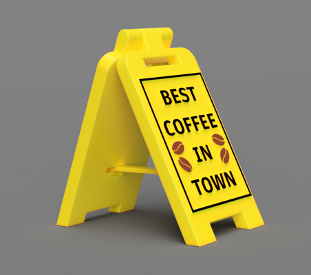 coffee in town - floor sign design by bc designs household decor ams 3d print model - Mito3D