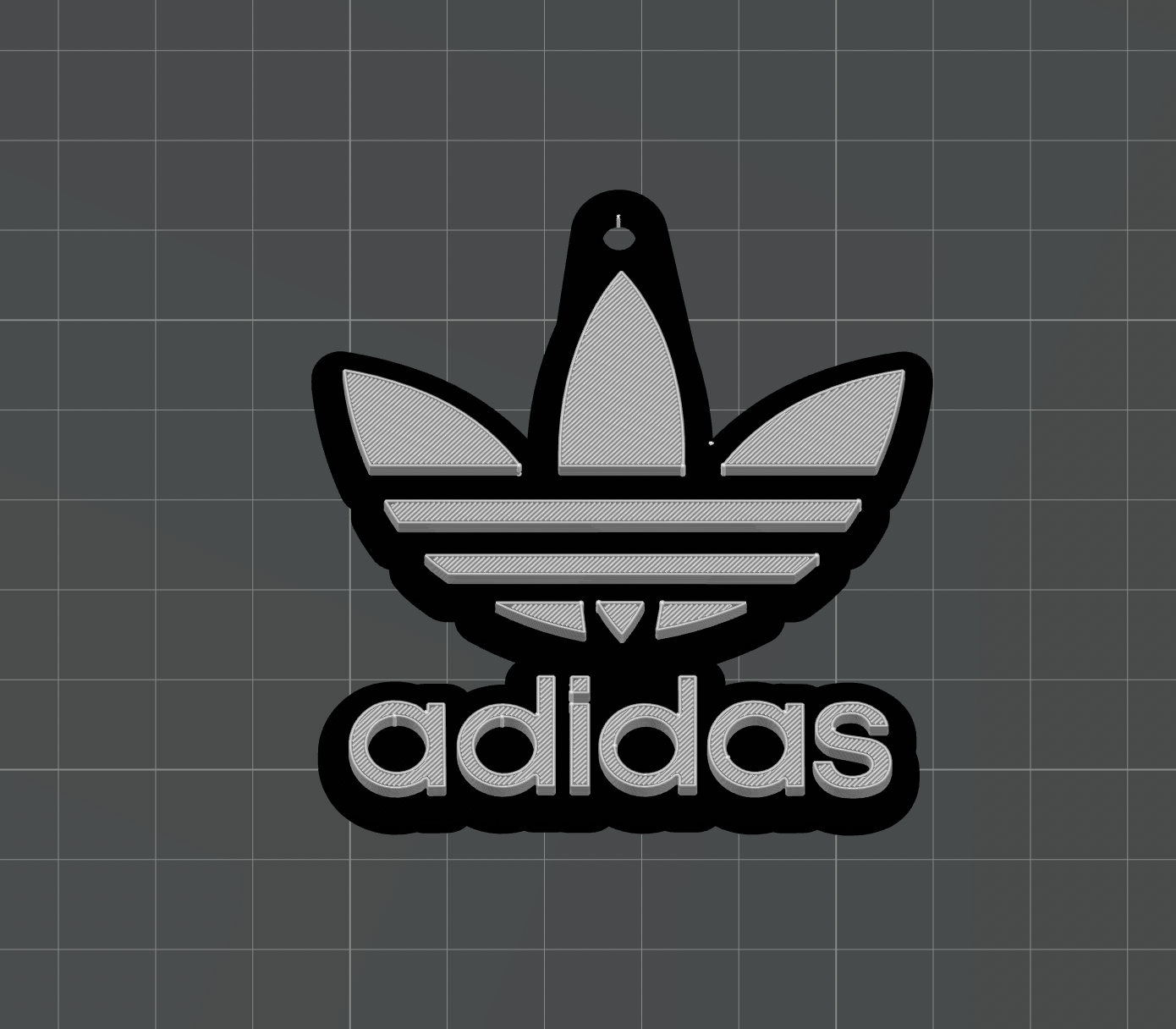 adidas logo schlüsselbund text farbe tauschen ausführung by lila wut kunst zeichen logos sport mode schlüssel kette schlüsselring ring 3D print model - Mito3D