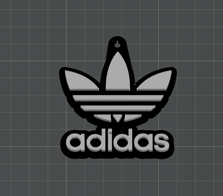 adidas logo porte clés texte couleur échanger version by lilas rage art panneaux logos sports mode clé chaîne bague 3d print model - Mito3D