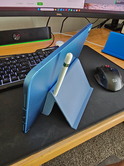 ipad estante soporte bolígrafo by estampación sotavento casa oficina apple lápiz manzana tableta mantel ipadholder 3d print model - Mito3D