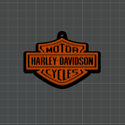 harley davidson logo schlüsselbund by lila wut kunst zeichen logos motorrad schlüssel kette schlüsselring ring motorsport biker 3d print model - Mito3D