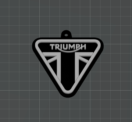 triumph motorcycles logo keychain by lilac rage art signs & logos motorcycle key chain keyring ring motorsports 3d print model - Mito3D