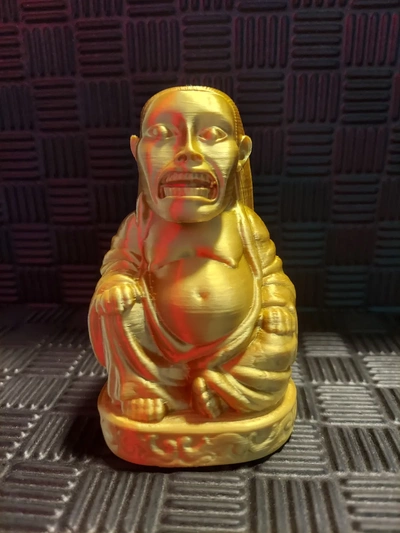 indiana jones chachapoyan oro fertilità idolo buddha remixato by offuscato arte sculture 3d print model - Mito3D