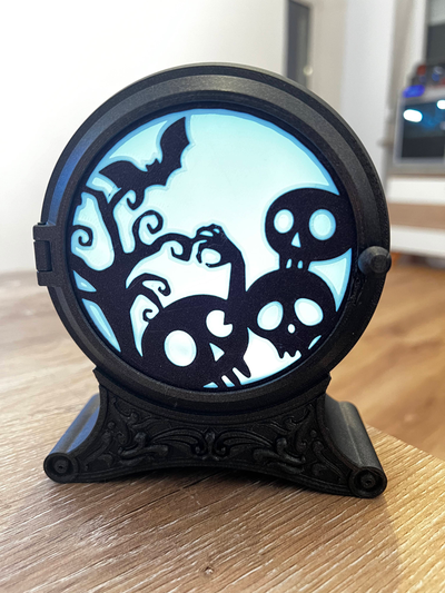 skulls helloween tea light scene remixed by covic 3d household festivities halloween 3d print model - Mito3D