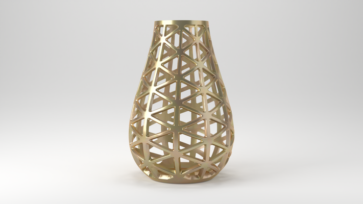 triangle treillis vase by jwalker55 ménage décor vases 3d print model - Mito3D