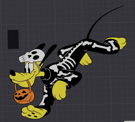 pluto halloween skeleton costume by angry mammoth art 2d disney 3d print model - Mito3D