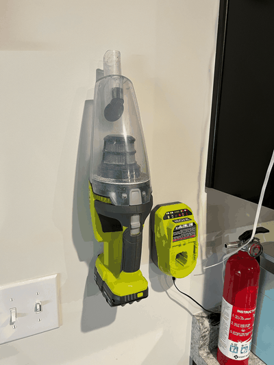 ryobi handheld vacuum pcl705 wall mount bracket by whimsii3d tools hand home workshop lab cleaning garage dust vacuumcleaner buster depot vac held dustbuster vacuuming 3d print model - Mito3D