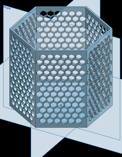 hexadécimal gaspillage poubelle by namroevets ménage bureau corbeille papier 3d print model - Mito3D