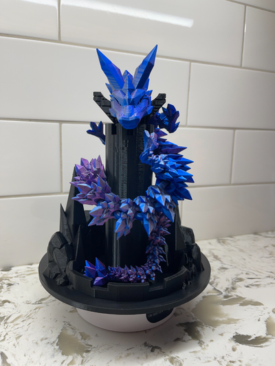 cristal dragão articulado snake ficar pé by bd 3d impressão arte esculturas 3d print model - Mito3D