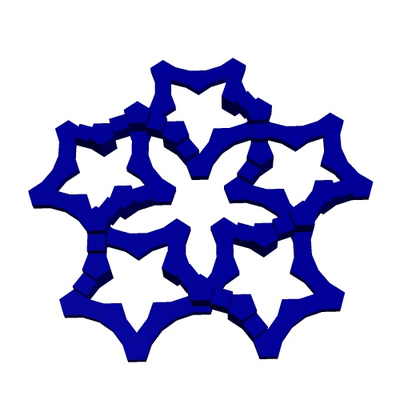 pentacíclico nó jornada 2 by geometria estrutural arte esculturas matemática 3d print model - Mito3D
