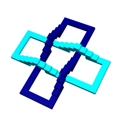 biciclico collegamento passeggiata 1 by geometria strutturale arte sculture matematica 3d print model - Mito3D