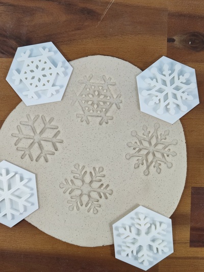 kar tanesi kurabiye kesiciler 4 adet by theodore ev halkı modeller noel kış kalıbı süsleri 3d print model - Mito3D
