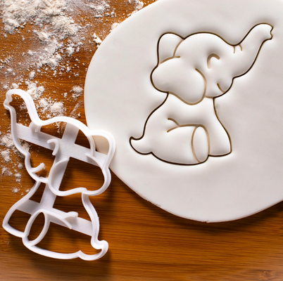 mignonne bébé l'éléphant biscuit coupeur by théodore ménage maison modèles noël cuisinier éléphants coupe biscuits 3d print model - Mito3D