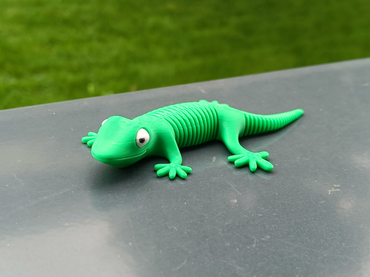 super flexi gecko partagé by cheveux art sculptures lézard articulé souple multicolore 3d print model - Mito3D