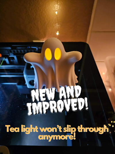 ghost booh tea light update i improvements remixed by eier1188 art models halloween haloween 3d print model - Mito3D