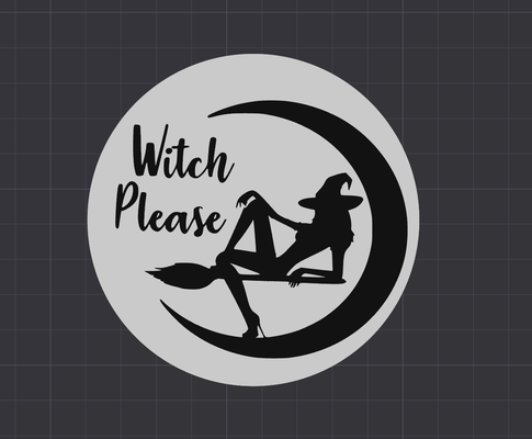 witch coaster by cruse2382 art 2d halloween funny 3d print model - Mito3D
