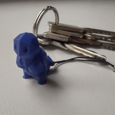 squirtle keychain low-poly no support easy print remixed by select2start art sculptures pokemon schiggi key accessory monopoly smal fast suportless schiggy carapuce 3d print model - Mito3D
