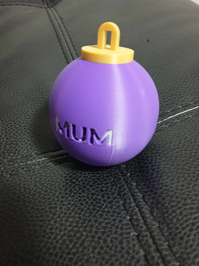 mum christmas bauble by timothyvanes23 household festivities 3d print model - Mito3D