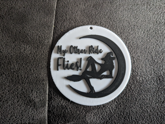 my ride flies witch keyring by cruse2382 art 2d halloween 3d print model - Mito3D