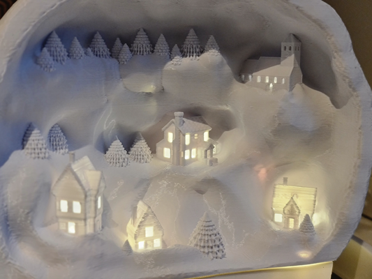 navidad snow pelota pueblo by davidkelly021 casa decoración lámpara 3d print model - Mito3D