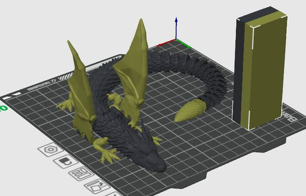 flexi winged dragon by davidkelly021 toys & games print in place 3d print model - Mito3D