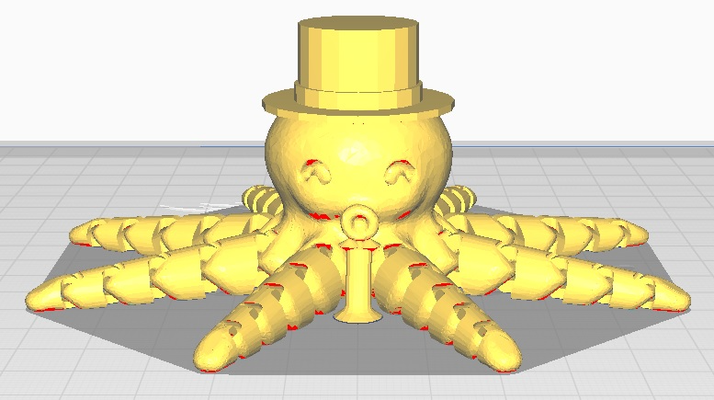 octo sombrero by yuro3d juguetes juegos articulado agitarse copa 3d print model - Mito3D