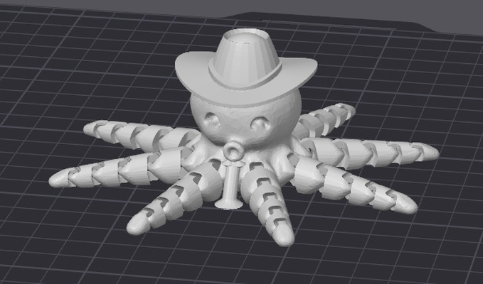 cowboy octo by yuro3d toys & games fidget articulated 3d print model - Mito3D