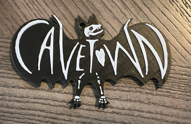 cavetown logo inspired bat keychain by kymprynts fashion models keyring music 3d print model - Mito3D