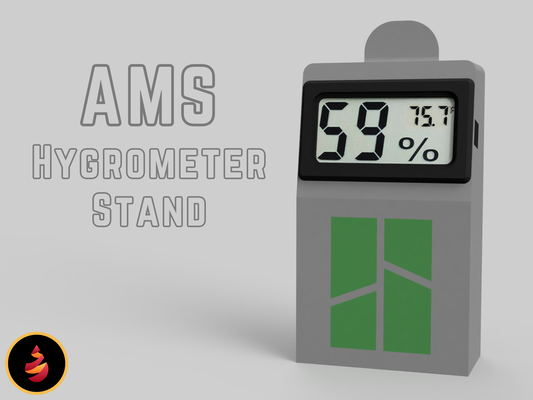 ams igrometro in piedi by jamestheprinter 3d stampante accessori bambu bambolotto bambulabs umidità logo valutare temperatura termometro 3d print model - Mito3D
