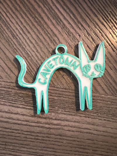 cavetown logo inspired cat keychain key ring by kymprynts fashion models 3d print model - Mito3D