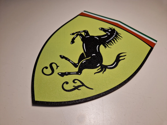 ferrari logo coloré by nyx nk art panneaux logos cheval f1 ams emblème 3d print model - Mito3D