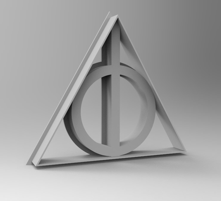 harry potter deathly hallows cookie cutter by vertical displacement tools hand 3d print model - Mito3D