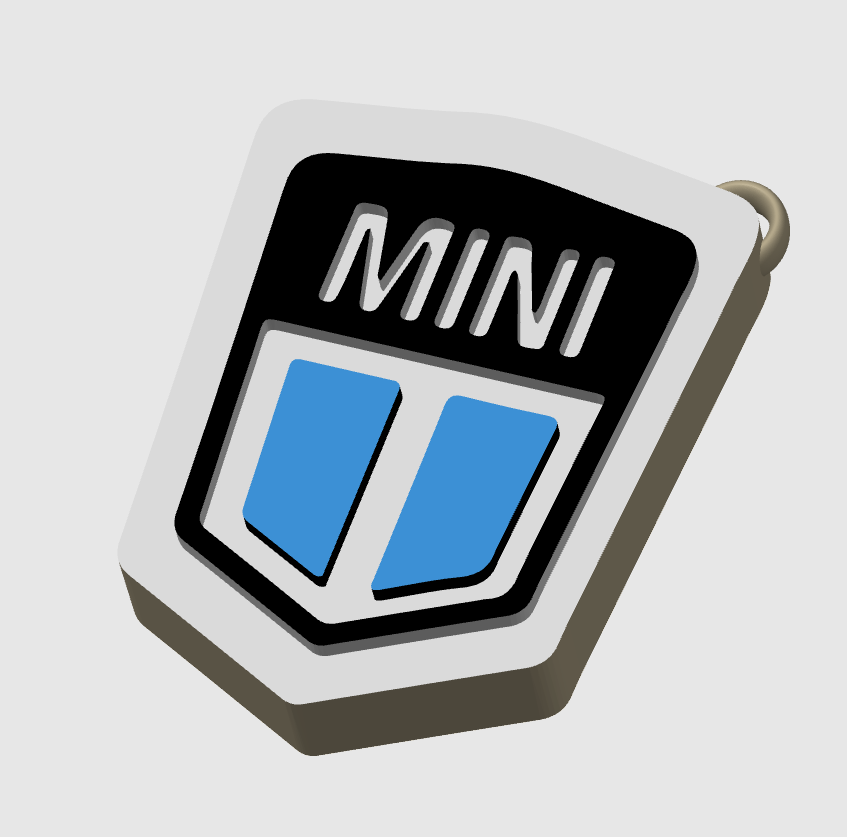 3d classique mini logo porte clés by rhubarbe art panneaux logos emblème accessoire 3D print model - Mito3D