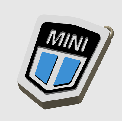 3d classic mini logo keyfob by roobarb art signs & logos emblem keychain accessory 3d print model - Mito3D